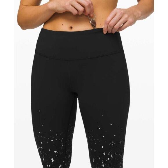LULULEMON Special Edition Speed Wunder Tight 28" Speckle Shine Size 4 Deep Coal - Picture 4 of 10